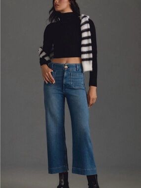 Maeve by Anthropologie The Colette Cropped Wide-Leg Jeans Size 25